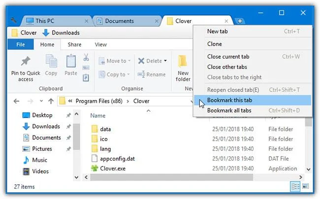 Windows 10のファイルエクスプローラーでタブを取得する方法