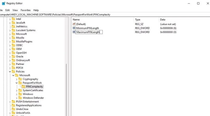 Windows 10/11'de PIN uzunluğu nasıl artırılır