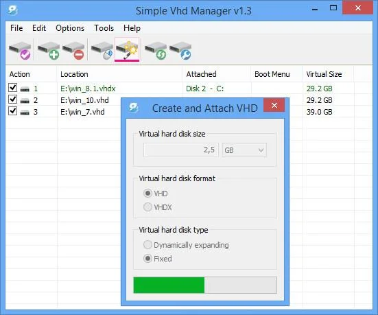 Simple VHD Manager'ın nasıl kullanılacağına ilişkin talimatların tamamı