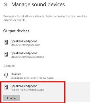 Betulkan ralat tidak menyambung ke fon kepala dalam Windows 10