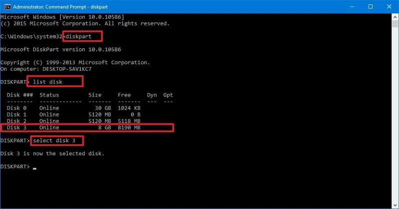 Gunakan DiskPart untuk memformat dan membersihkan pemacu keras mudah alih pada Windows 10