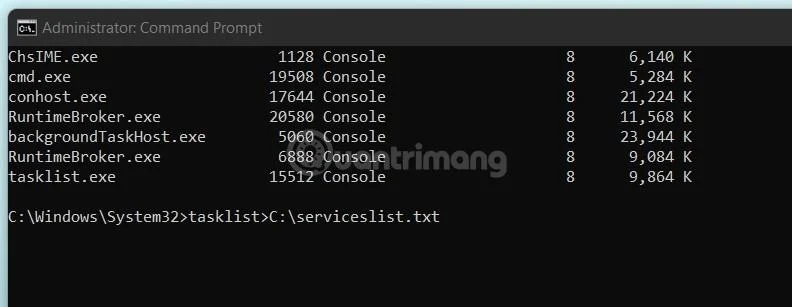 Çalışan işlemlerin listesi Windows 11'de bir metin dosyasına nasıl aktarılır