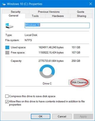 Windows 10/8/7'de Eksik Disk Temizleme hatası, bu şekilde düzeltilir