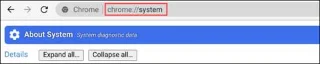 Arahan untuk melihat maklumat CPU Chromebook