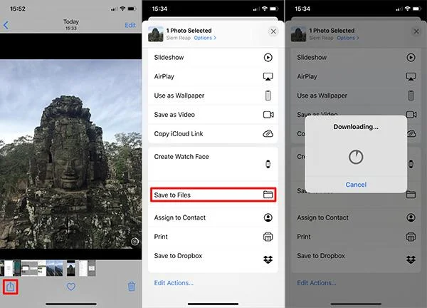 Bagaimana untuk memuat turun foto dari iCloud