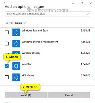 วิธีติดตั้ง/ถอนการติดตั้ง Microsoft WordPad ใน Windows 10