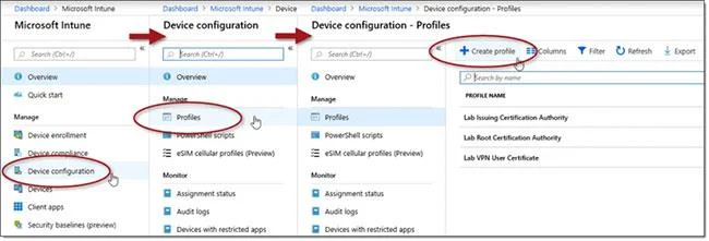 Microsoft Intune を使用して Windows 10 で Always On VPN を構成する