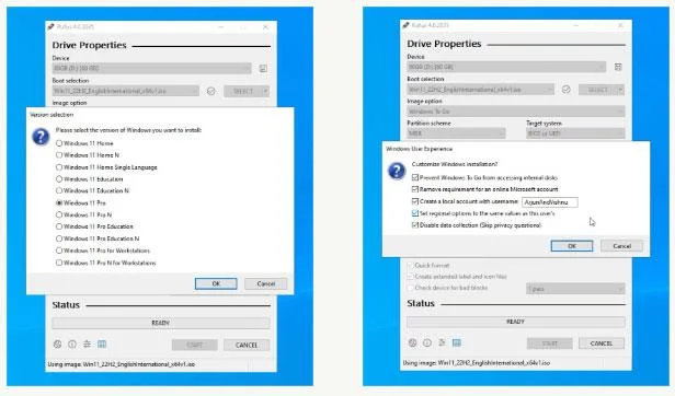 Windows 11 uitvoeren op een oude pc met Windows To Go en Rufus