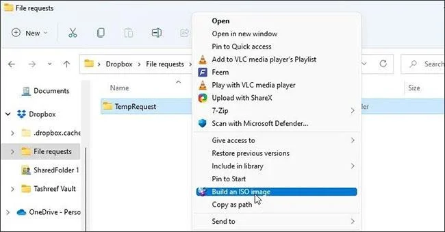 Windows'ta dosya ve klasörler ISO'ya nasıl dönüştürülür?