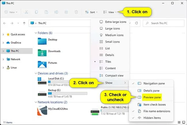 Bagaimana untuk memaparkan Pane Pratonton File Explorer pada Windows 10/11