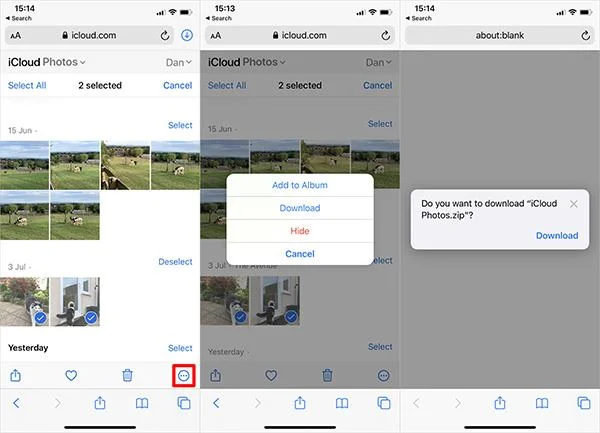 Bagaimana untuk memuat turun foto dari iCloud