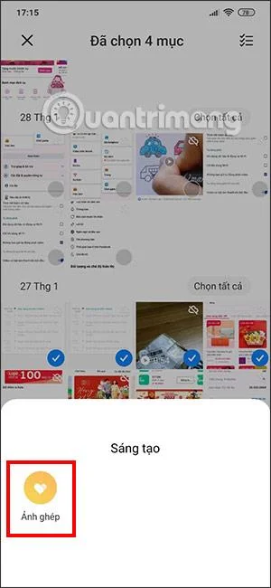Xiaomi携帯電話での写真結合ステップ2