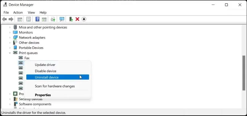Windows 10/11'de yazıcıyı silmeye veya kaldırmaya zorlama