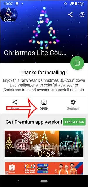 Cara memasang kertas dinding hidup undur Krismas pada Android