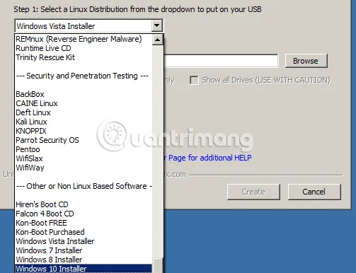 Arahan untuk mencipta USB boleh boot dan memasang Windows menggunakan Pemasang USB Universal