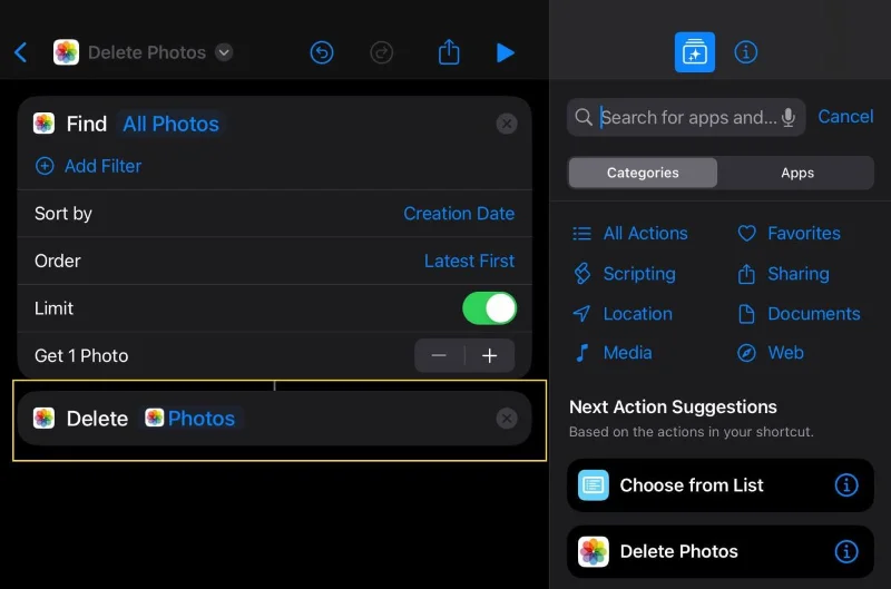 Como excluir rapidamente fotos do iPhone após o envio