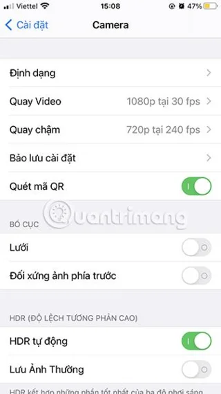 Bagaimana untuk menghidupkan simetri kamera hadapan pada iPhone