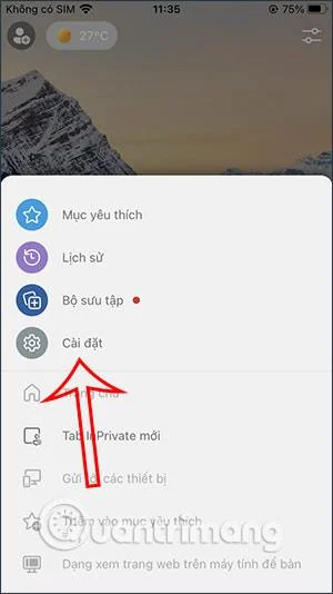 iPhone の Microsoft Edge の背景を黒にする方法