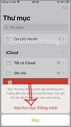 Cara menggunakan folder pintar dalam Nota iPhone