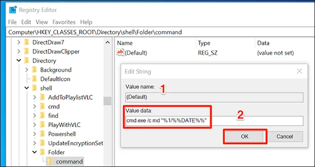 Windows 10'da yeni oluşturulan bir klasörün varsayılan adı geçerli tarihe göre nasıl ayarlanır?