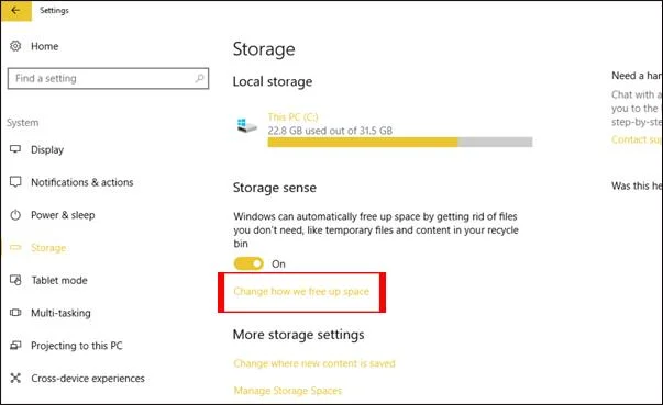 Bagaimana untuk mendapatkan kembali 30 GB ruang selepas mengemas kini Windows 10 Fall Creators Update
