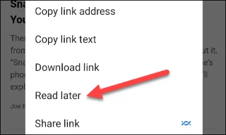 Hinzufügen einer Website zur Leseliste