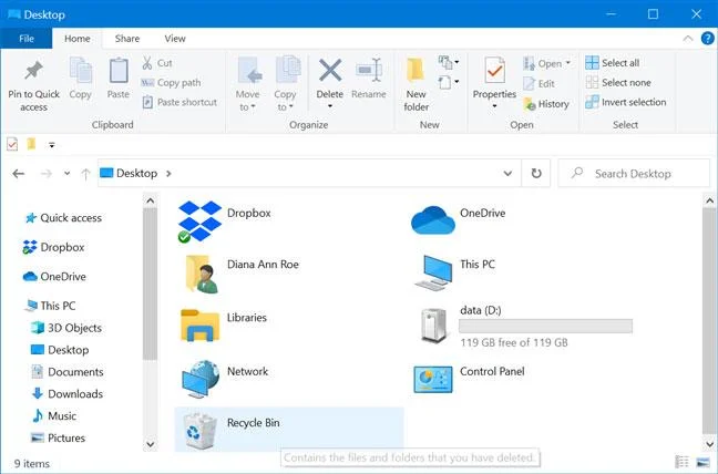 9 cara untuk membuka Recycle Bin pada Windows