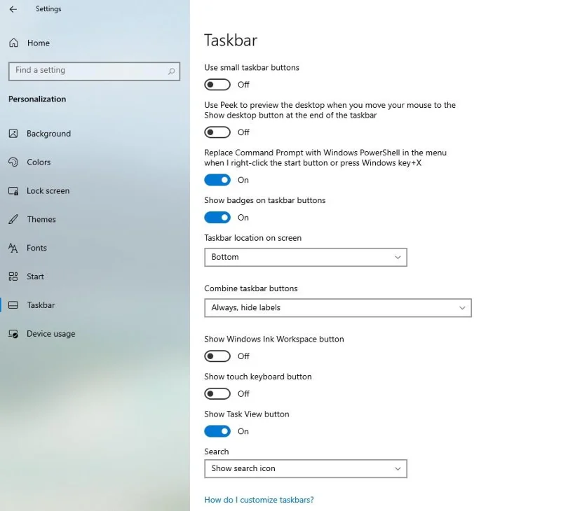 Önizleme sürümlerinde Windows 10'daki görev çubuğu menüsünün sızdırılmış görüntüsü