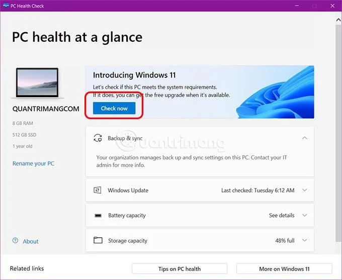 Windows PC ヘルスチェックの使用手順、お使いのコンピューターが Windows 11 をインストールできるかどうかを確認する