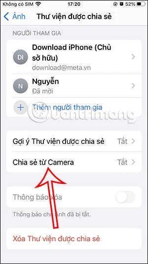 Cara menambah foto pada album kongsi iPhone