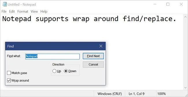 Windows 10'da Not Defteri'nde metin nasıl bulunur ve değiştirilir?