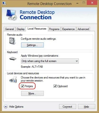 Oplossing voor het probleem dat de printer geen fout weergeeft in een Windows Remote Desktop-sessie