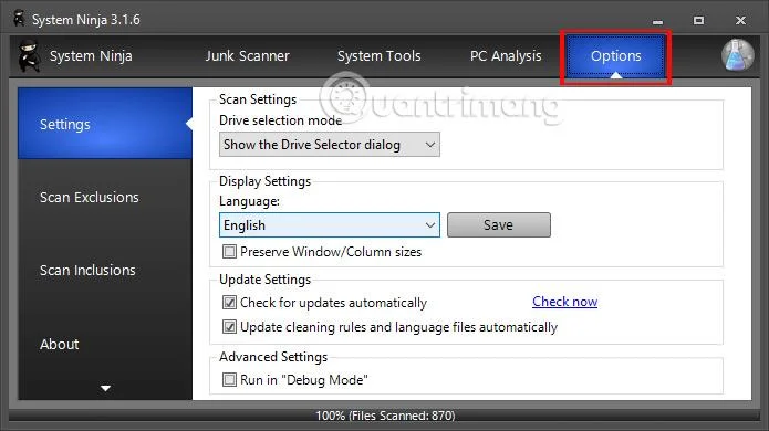 Bersihkan dan optimumkan Windows dengan System Ninja