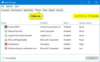 Bagaimana untuk melihat indeks Masa BIOS Terakhir dalam Windows 10