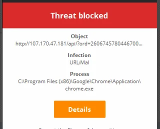 Alih keluar sepenuhnya URL Mal Virus - http://107.170.47.181