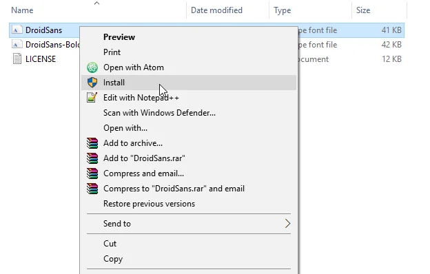 2 cara mudah untuk memasang Google Font pada Windows 10
