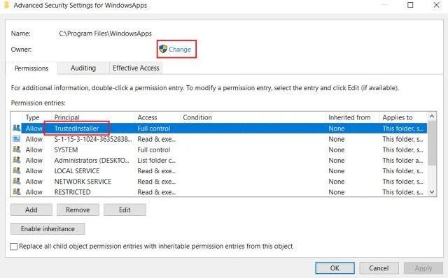 Bagaimana untuk mengakses folder WindowsApps pada Windows 10?