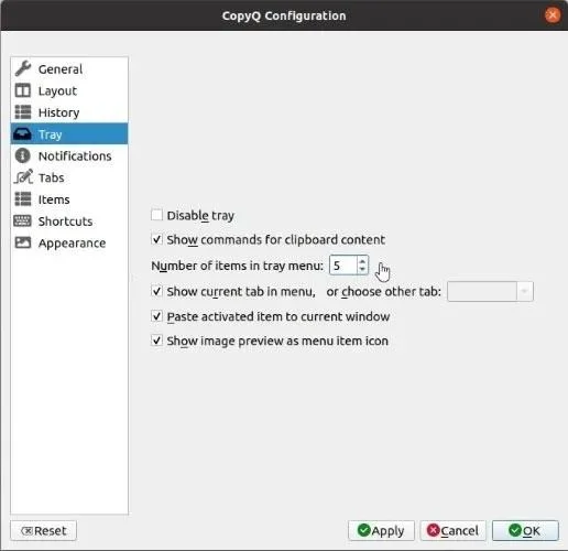 Bagaimana untuk mempercepatkan papan keratan dengan CopyQ