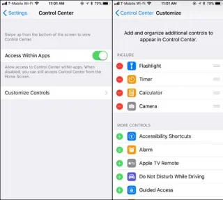 Bagaimana untuk melaraskan Pusat Kawalan pada iPhone, iPad