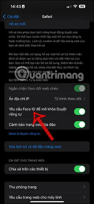 Cara mengunci tab inkognito pada Safari menggunakan Face ID