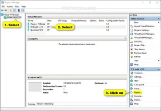 Windows 10 で Hyper-V 仮想マシンをエクスポートする方法