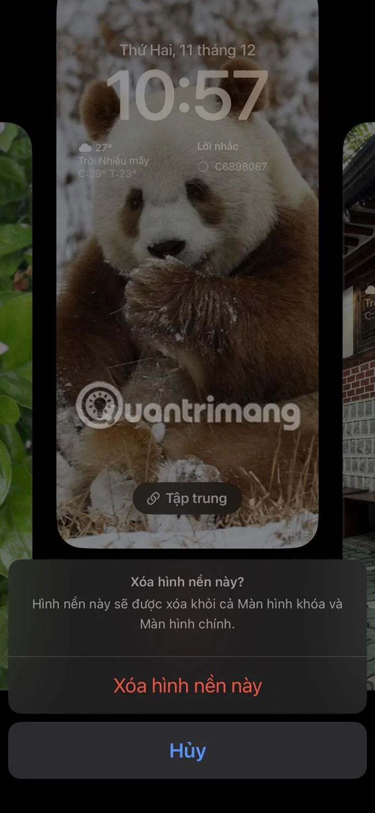 Bagaimana untuk memadam kertas dinding skrin kunci pada iPhone