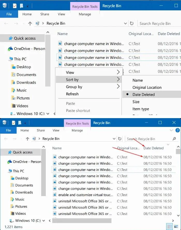 Windows 10/11'de yakın zamanda silinen dosyalar nasıl görüntülenir?