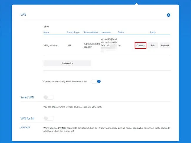 Arahan konfigurasi L2TP untuk Xiaomi Mi Router 3