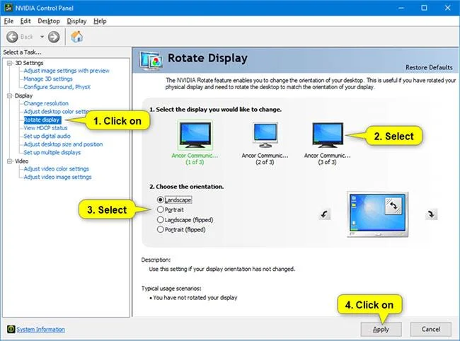 Windows 10 bilgisayar ekranı nasıl döndürülür