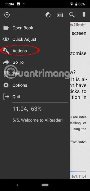 Arahan untuk menggabungkan Alreader dan Text to Speech untuk mendengar dan membaca buku pada Android