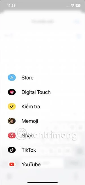 Cara melaraskan aplikasi dalam menu Mesej iPhone