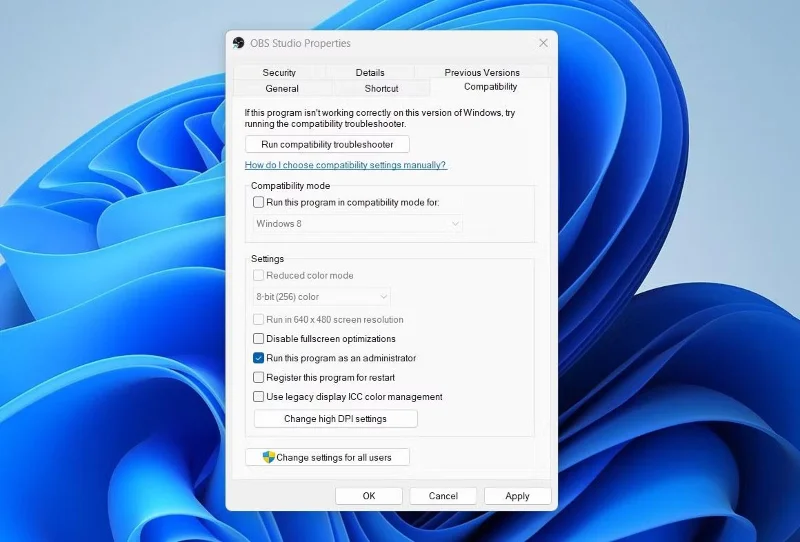 Fout opgelost waarbij OBS Studio geen audio kan opnemen op Windows 11