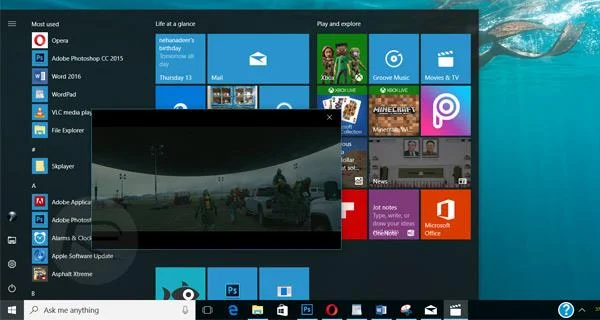 Windows 10 Creators'ta Resim İçinde Resim özelliği nasıl etkinleştirilir