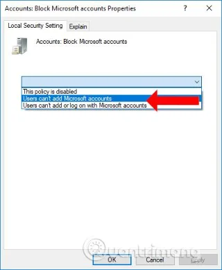 Bagaimana untuk menyekat menambah akaun Microsoft ke Windows 10